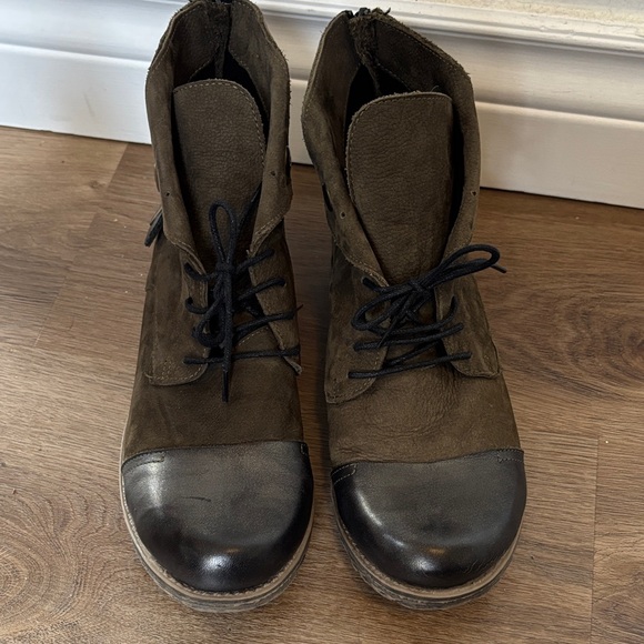 Bueno Olive Green and Black Ankle Boots 37 - Picture 3 of 9